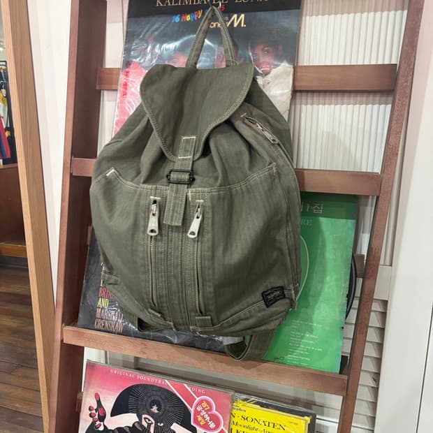 요시다 포터 헤링본 코튼 럭색 (Olive / Khaki) 