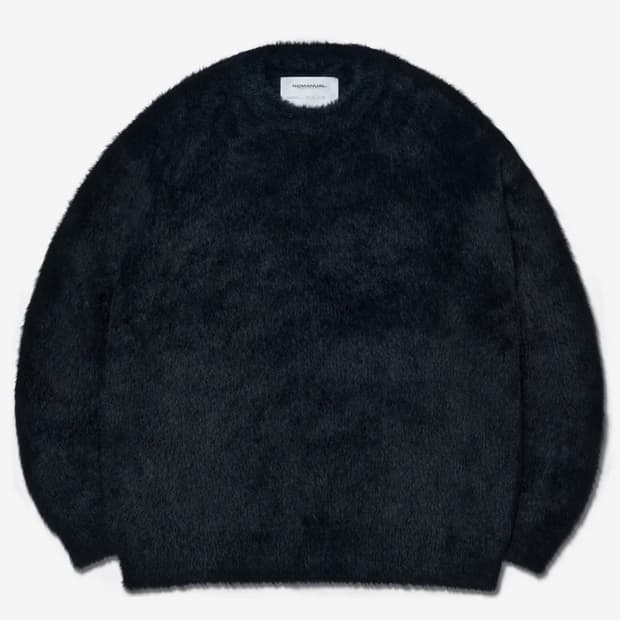 노매뉴얼 크롭 헤어리 니트