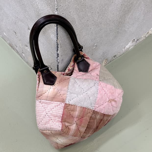 pink patchwork mini bag