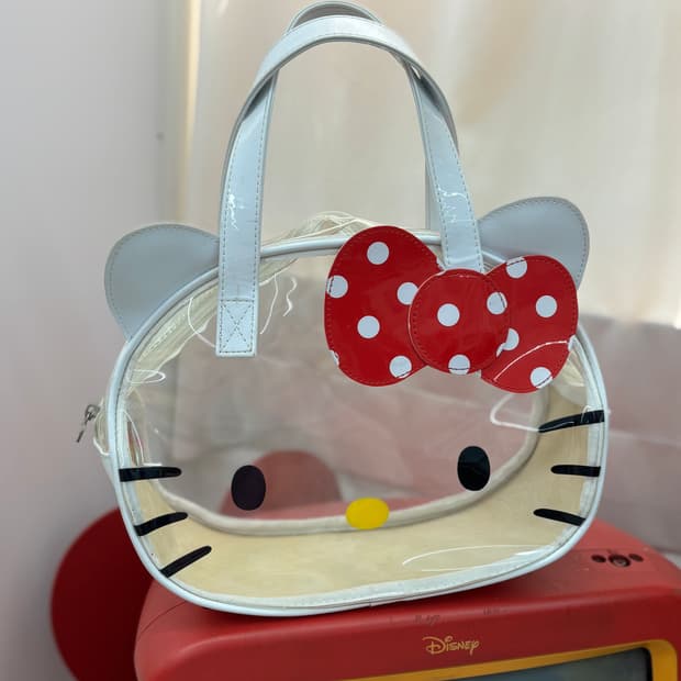 Rare Vintage Clear Hello Kitty Face Bag