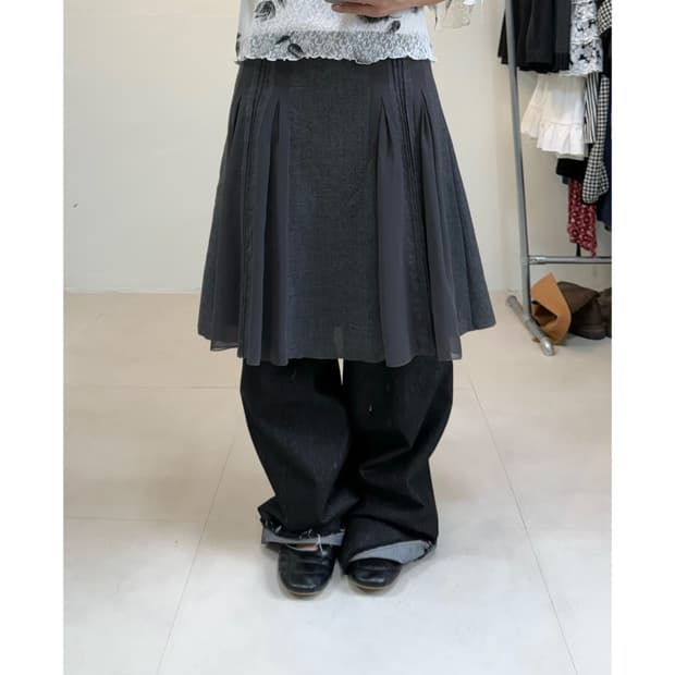 빈티지 미디 스커트