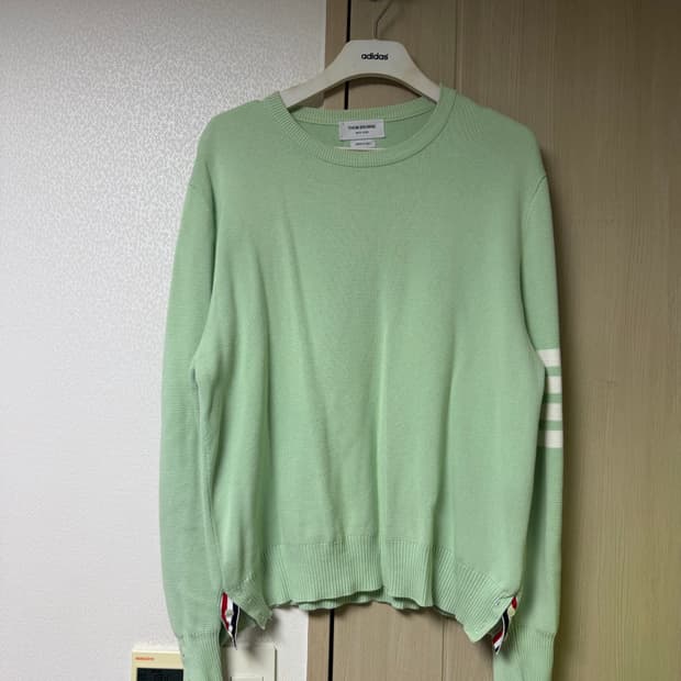 [4] 톰브라운 밀라노스티치 사선완장 민트 그린 니트