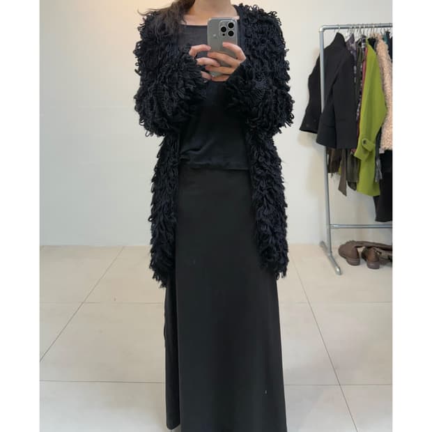 빈티지 부클 가디건