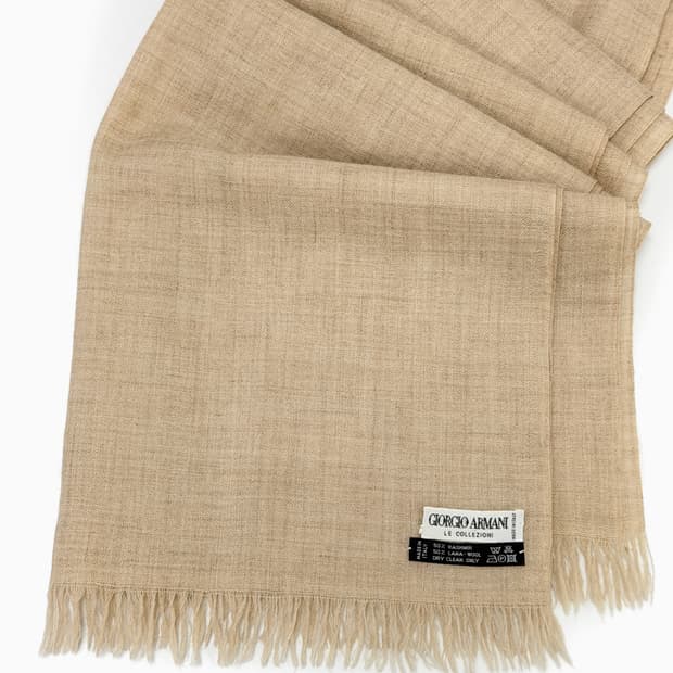조르지오 아르마니 캐시미어 울 스카프 베이지