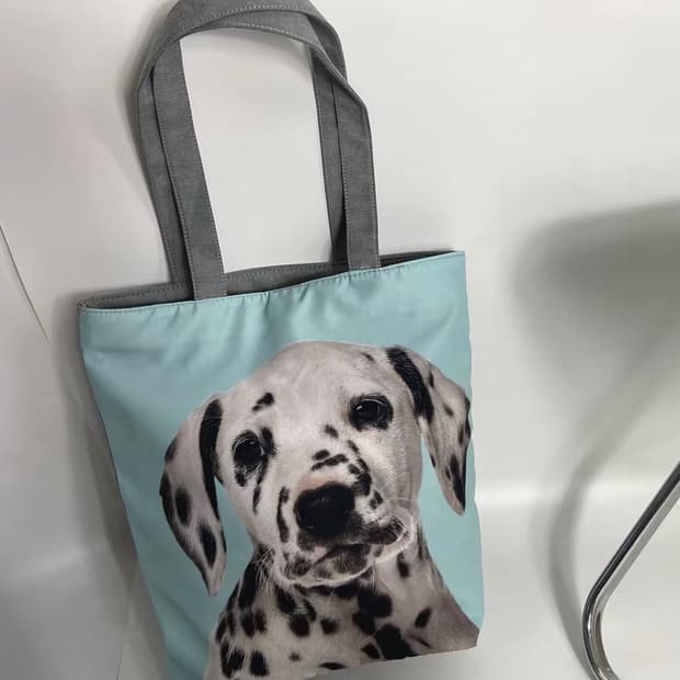 강아지 프린팅 민트 숄더백