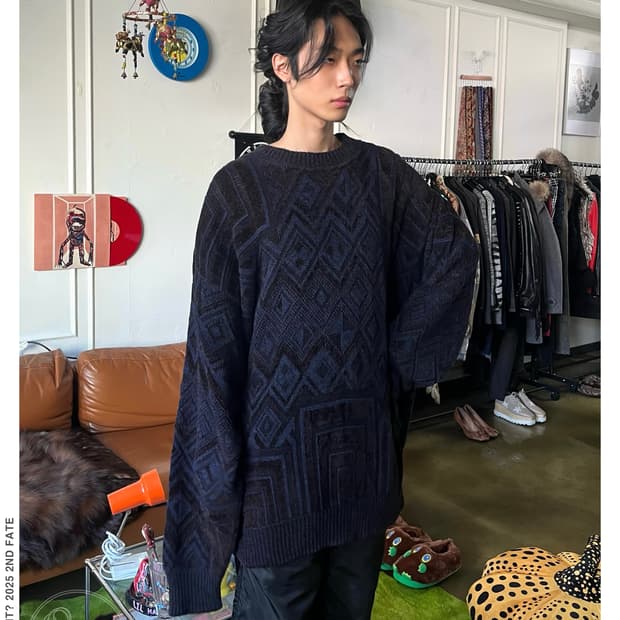 1980-90s Campass Card Italian Big Knit