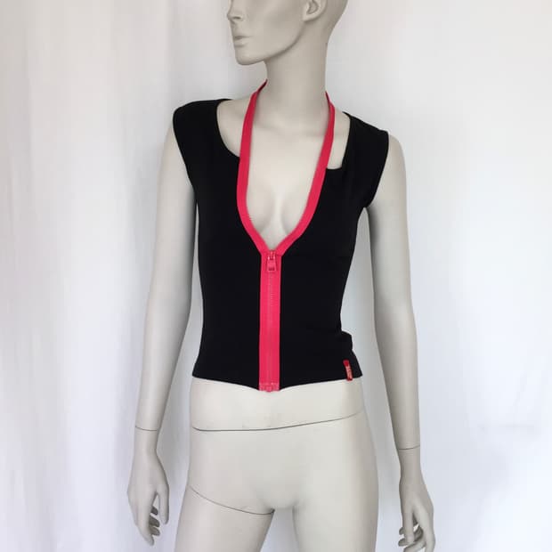 Miss-sixty Italy zipper halter Top