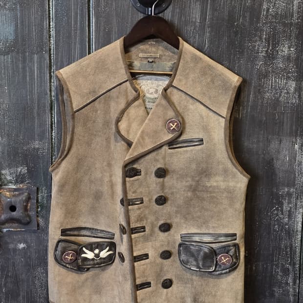 90s Vintage Leather Vest/made in Germany