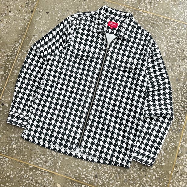 Supreme Houndstooth Flannel Zip Up Shirt