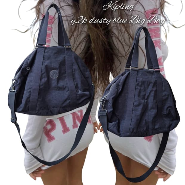 Kipling y2k dusty blue Big Bag