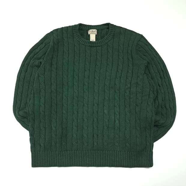 CL078 L 엘엘빈 코튼 케이블 크루넥 니트