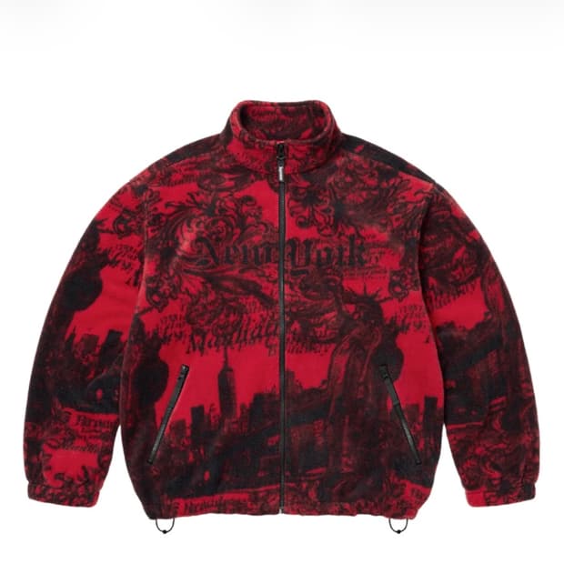 슈프림 뉴욕 플리스 자켓 레드 25fw