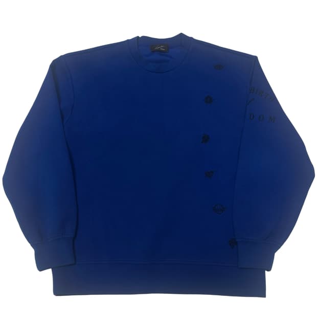 송지오옴므 블루 아트워크맨투맨 100