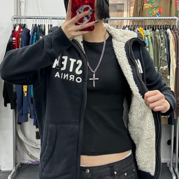홀리스터 Y2K 블랙 후드집업