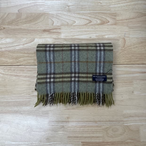 버버리 정품 캐시미어 머플러 그린
