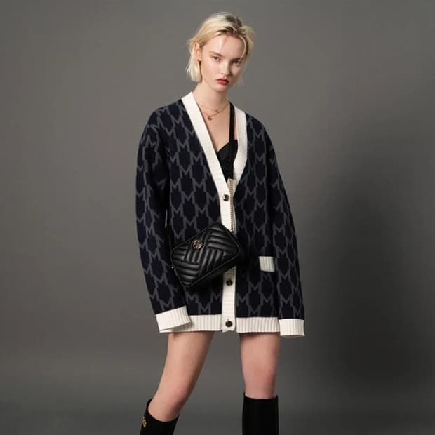 메트로시티 M패턴 니트 가디건