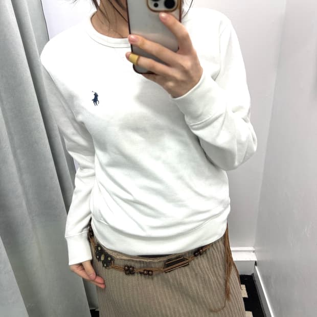 폴로 화이트 스웻셔츠
