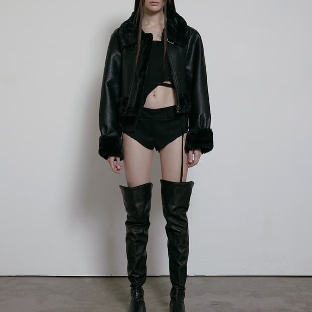 보헴서 무스탕 Black