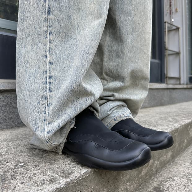 00s 빈티지 프라다 스포츠 가죽 스트레치 슬립온