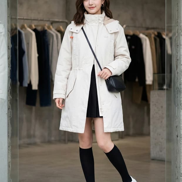 라코스테 오렌지 포인트 후드 파카