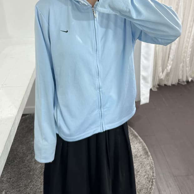 Nike blue hood zipup