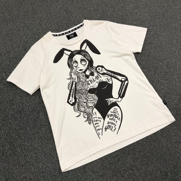 OS) 글램 빈티지 프린팅 반팔 티셔츠 