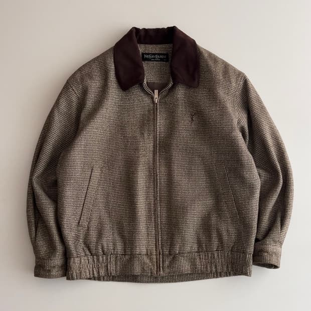 입생로랑 트위드 블루종 자켓 90