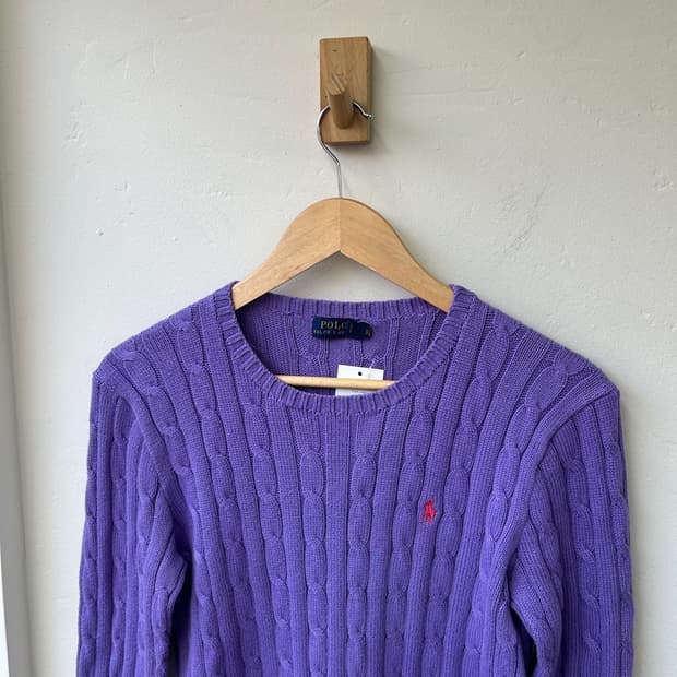 15352 - 폴로 랄프로렌 퍼플 케이블 니트