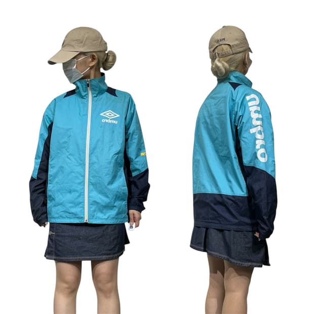 엄브로 스카이 블루 바람막이 빅 로고 트랙 자켓 S