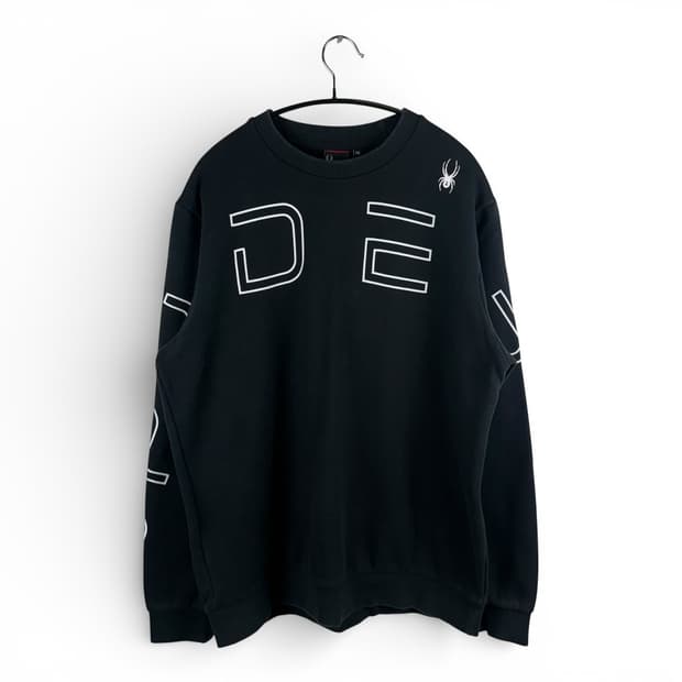 2XL) 스파이더 아치로고 맨투맨 블랙