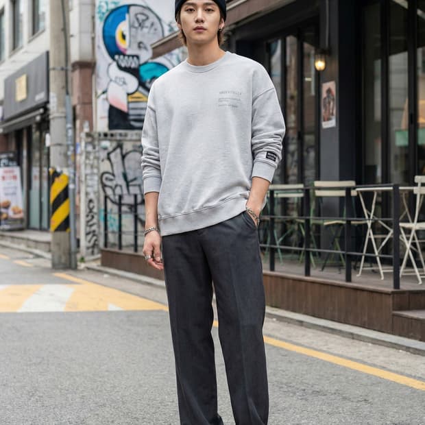 BEENTRILL 빈트릴 해시태그 오버핏 맨투맨