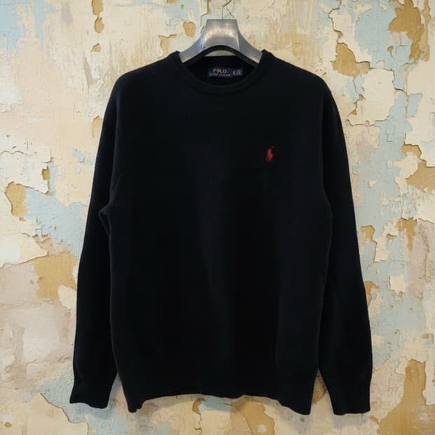 폴로 랄프로렌 블랙 크루넥 니트 XL