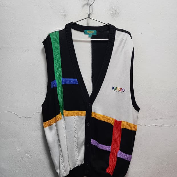 KENZO 컬러블록 니트 베스트