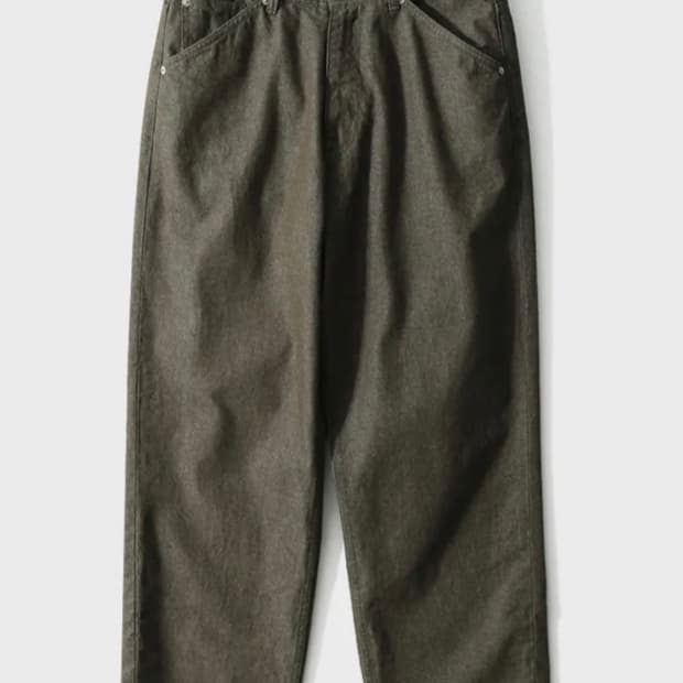 홀리선 와이드 컬러 데님 팬츠 올리브 m