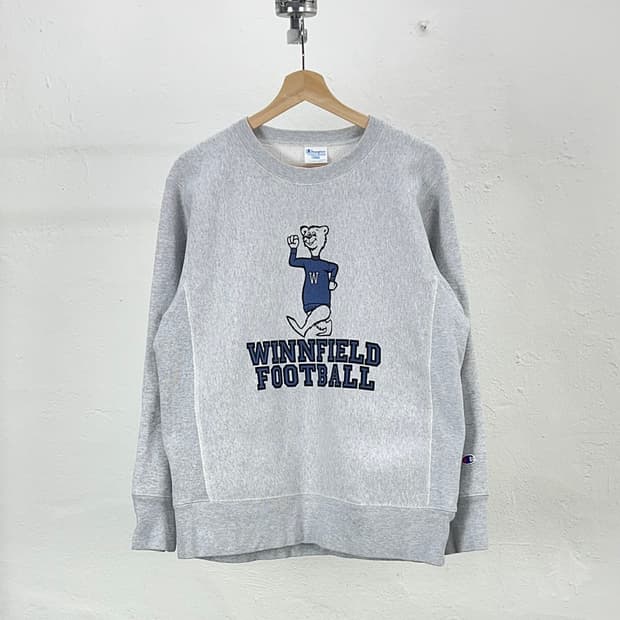 챔피온 라이트 그레이 리버스 위브 스웨트 셔츠