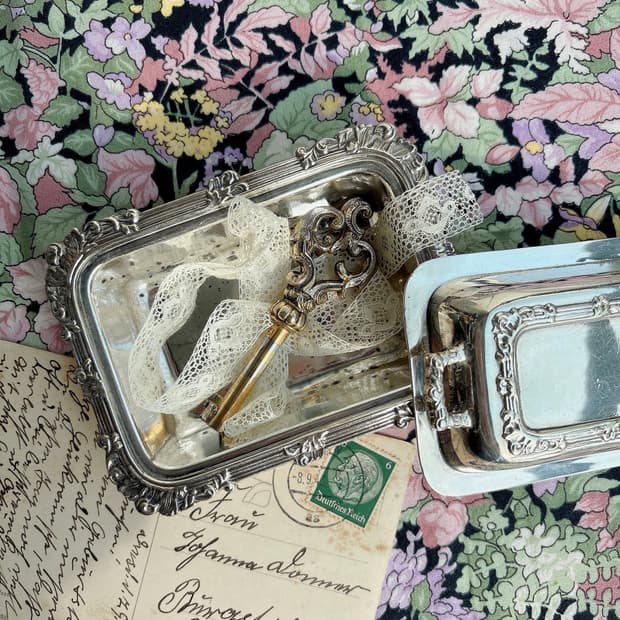 [Rare]영국 앤틱 실버플레이트 미니 버터돔