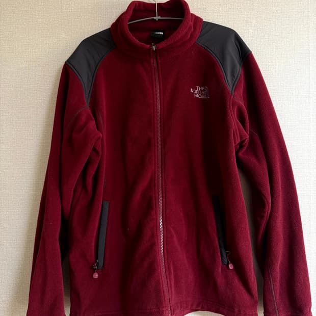 노스페이스  와인컬러 숄더 소프트쉘 패치 빈티지 플리스 집업