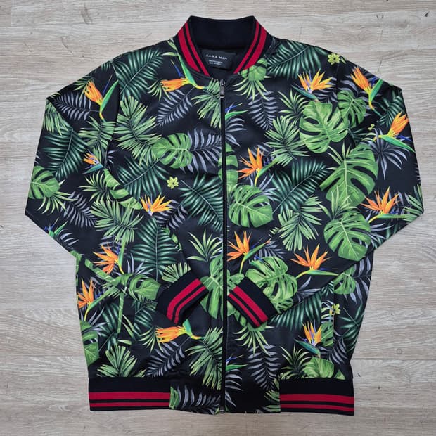 자라 맨 하와이안 트로피컬 져지 트랙탑 집업자켓