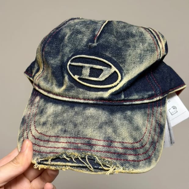 디젤 세이몬 데님 베이스볼 캡 블루 화이트 (사이즈1)