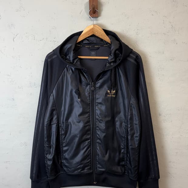 아디다스 00s 빈티지 검금 후드 져지