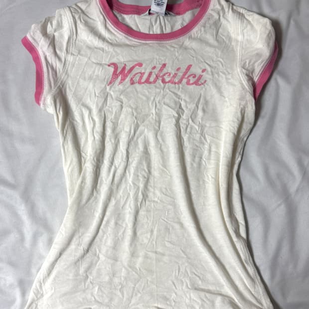 (유일 희귀템) 아베크롬비 딱붙핏 반팔 핑크 화이트