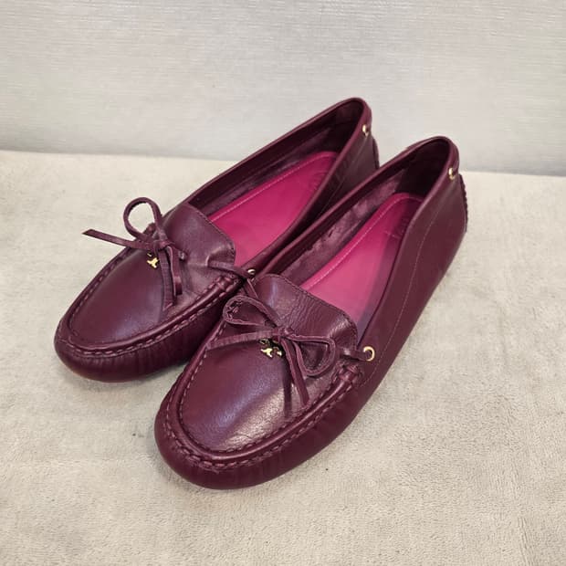 토리버치 드라이빙슈즈 플랫슈즈 버건디 260