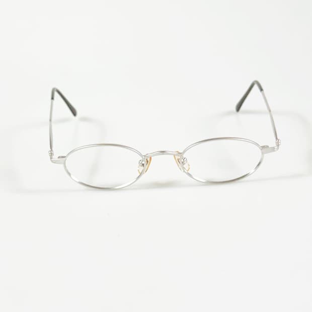TOSCANI 실버 메탈 슬림 오벌 프레임 빈티지 안경