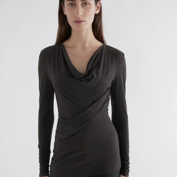 [S,M,L]팔로마울 Junco 롱 슬리브리스 탑/브라운