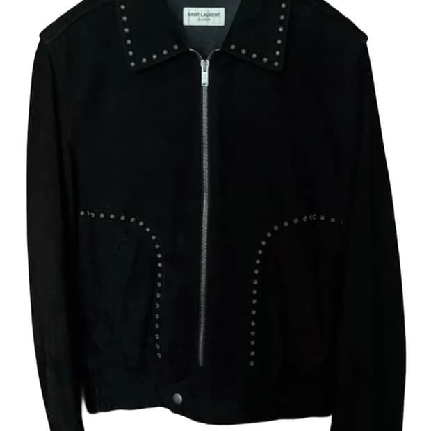 생로랑 20ss 스웨이드 플라워 스터드 자켓 46사이즈