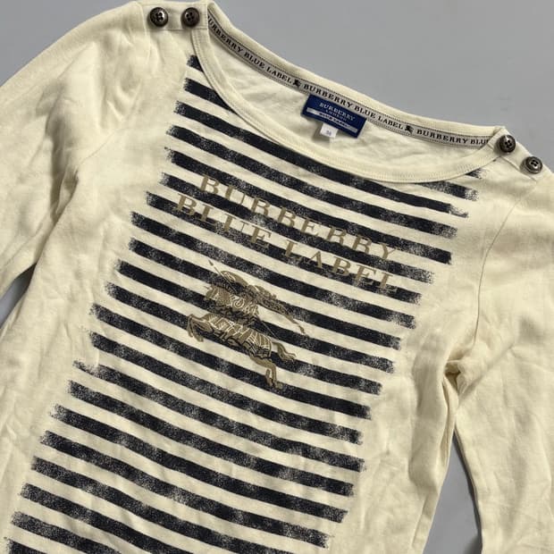 버버리 빈티지 7부 티셔츠