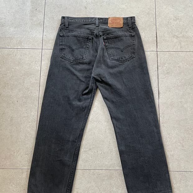 리바이스 501 블랙 데님 팬츠