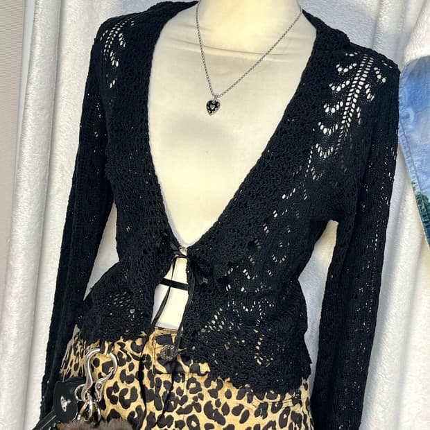 빈티지 크로쉐 볼레로 가디건