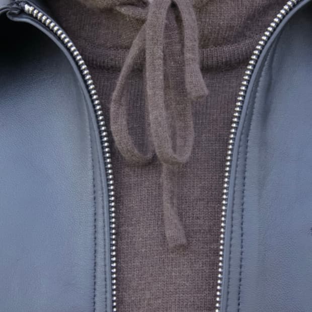 Plain Knit Hoodie Brown