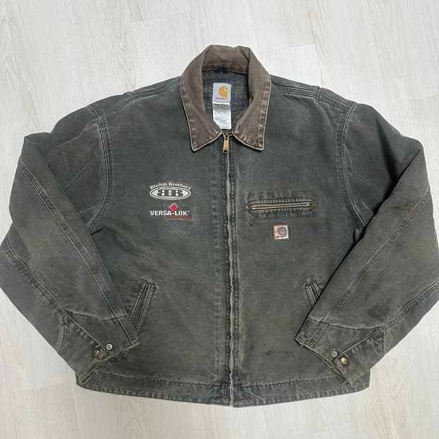 OG 빈티지 칼하트 J97 모스그린 디트로이트 워크자켓 mos XL